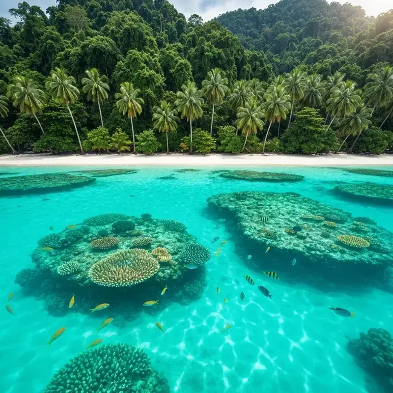 Une grande tortue de mer nageant gracieusement dans les eaux bleues claires des îles Perhentian